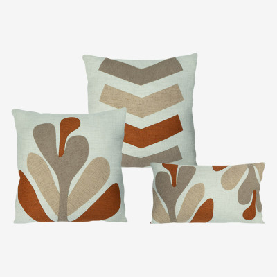 22953 - 2559  - Trio Promocional Italva - Marfim | Terracota Capa (sem enchimento)